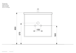 Wastafelkasten^Huisenthuis Badmeubel Austin 50 cm Eiken