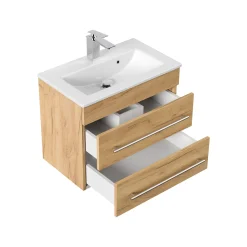 Wastafelkasten^Huisenthuis Badmeubel Austin 60 cm Eiken