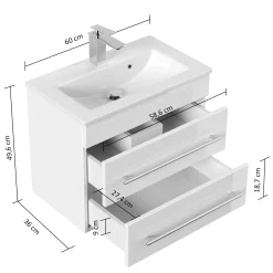 Wastafelkasten^Huisenthuis Badmeubel Austin 60 cm Eiken