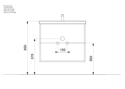 Wastafelkasten^Huisenthuis Badmeubel Austin 60 cm Eiken