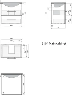Wastafelkasten^Huisenthuis Badmeubel Austin 50 cm Grafiet