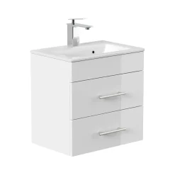 Wastafelkasten^Huisenthuis Badmeubel Austin Hoogglans 50 cm Wit
