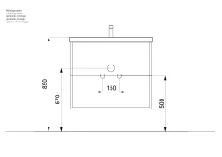 Wastafelkasten^Huisenthuis Badmeubel Austin Hoogglans 50 cm Wit