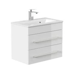 Wastafelkasten^Huisenthuis Badmeubel Austin Hoogglans 60 cm Wit