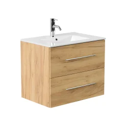 Wastafelkasten^Huisenthuis Badmeubel Bilbao 70 cm Eiken