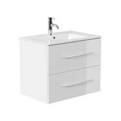 Wastafelkasten^Huisenthuis Badmeubel Bilbao Hoogglans 70 cm Wit