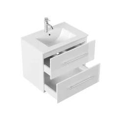 Wastafelkasten^Huisenthuis Badmeubel Bilbao Hoogglans 70 cm Wit