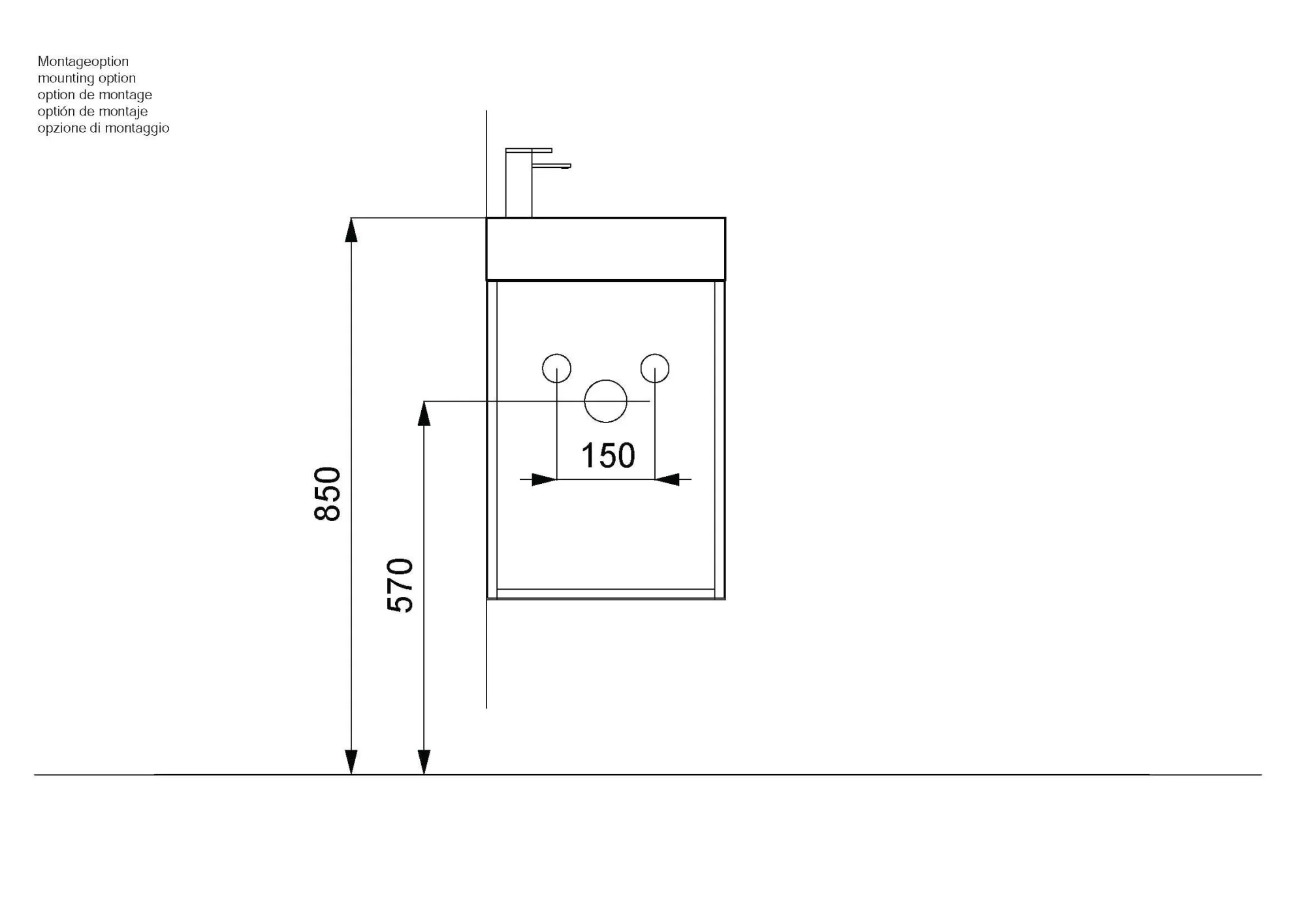 Wastafelkasten^Huisenthuis Badmeubel Como 52 cm Eiken