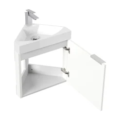 Wastafelkasten^Huisenthuis Badmeubel Como Hoogglans 52 cm Wit