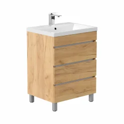 Wastafelkasten^Huisenthuis Badmeubel Dallas 60 cm Eiken