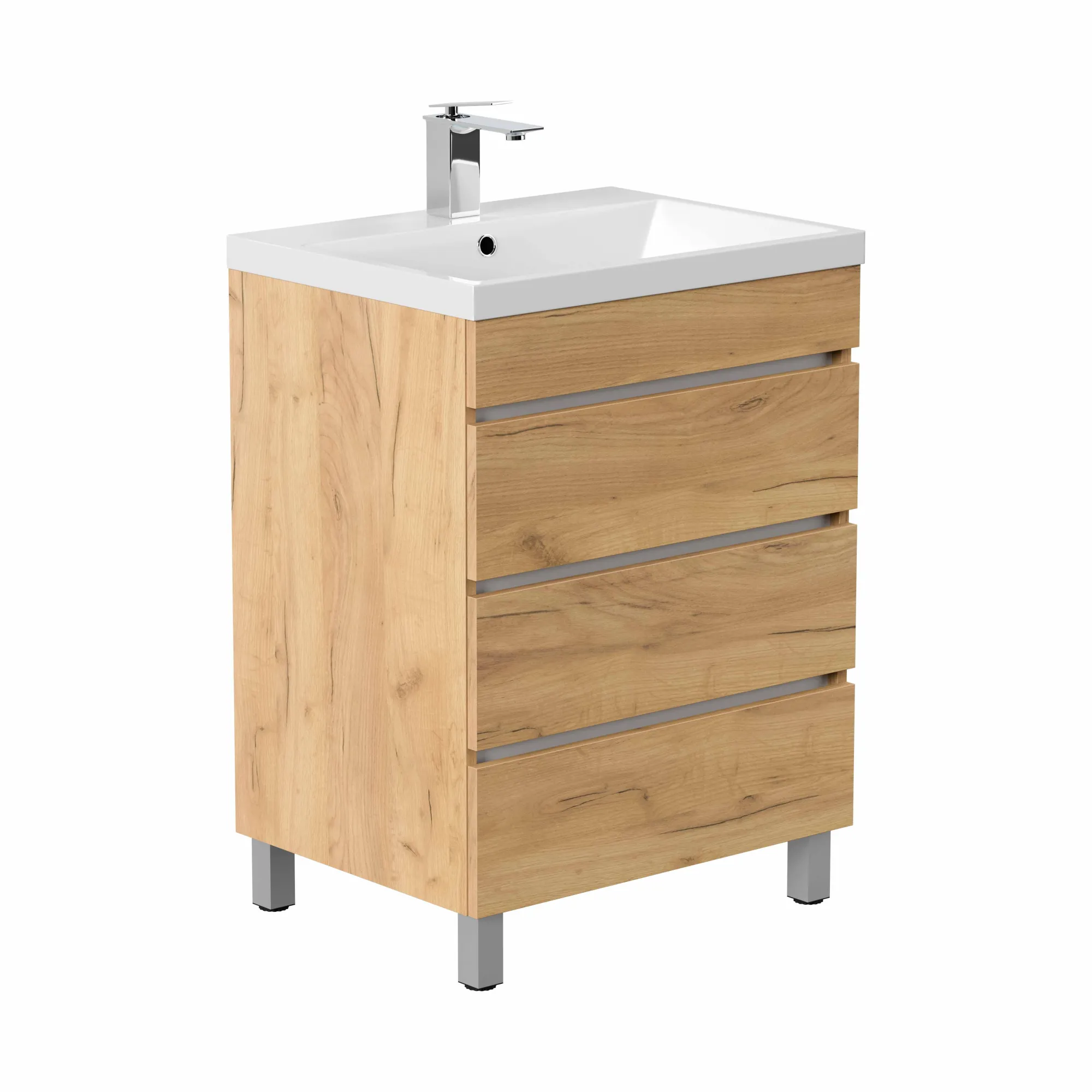 Wastafelkasten^Huisenthuis Badmeubel Dallas 70 cm Eiken