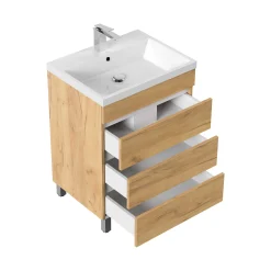 Wastafelkasten^Huisenthuis Badmeubel Dallas 70 cm Eiken