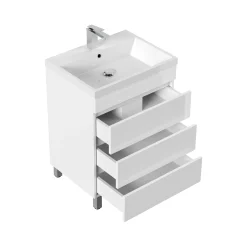 Wastafelkasten^Huisenthuis Badmeubel Dallas Hoogglans 60 cm Wit