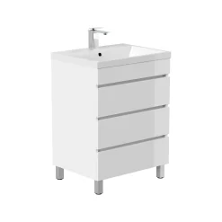 Wastafelkasten^Huisenthuis Badmeubel Dallas Hoogglans 70 cm Wit