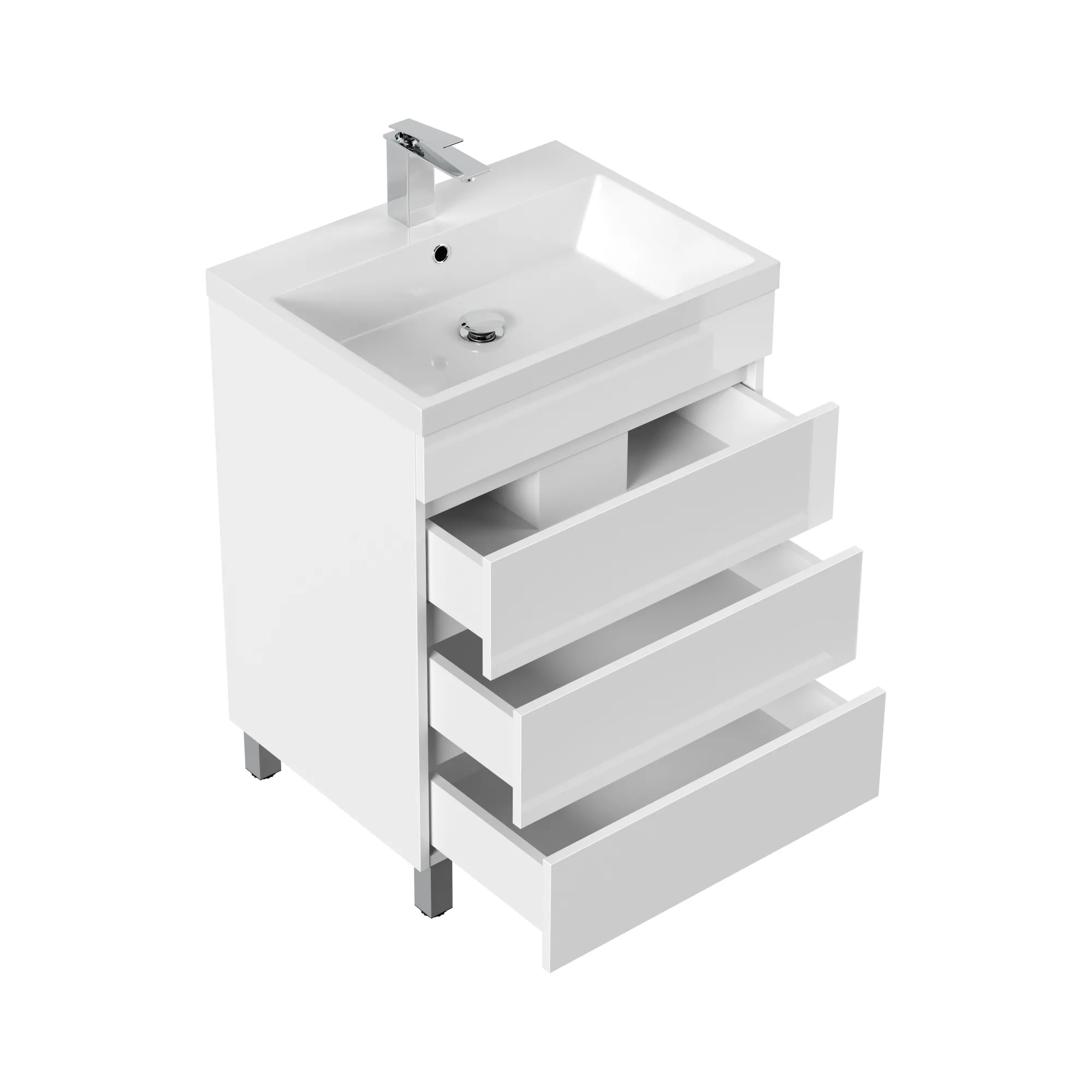 Wastafelkasten^Huisenthuis Badmeubel Dallas Hoogglans 70 cm Wit