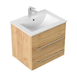 Wastafelkasten^Huisenthuis Badmeubel Luton 60 cm Eiken