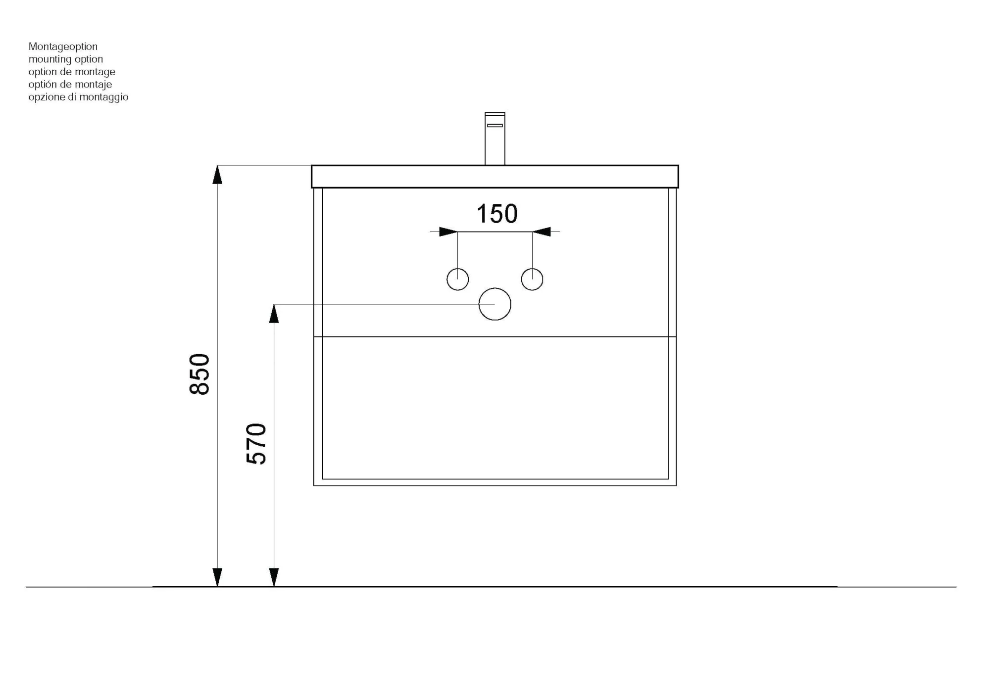 Wastafelkasten^Huisenthuis Badmeubel Luton 60 cm Grafiet