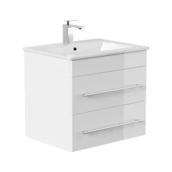 Wastafelkasten^Huisenthuis Badmeubel Luton Hoogglans 60 cm Wit