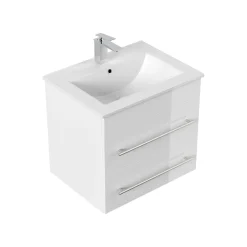 Wastafelkasten^Huisenthuis Badmeubel Luton Hoogglans 60 cm Wit