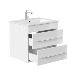 Wastafelkasten^Huisenthuis Badmeubel Luton Hoogglans 60 cm Wit
