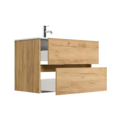 Wastafelkasten^Huisenthuis Badmeubel Phoenix 80 cm Eiken