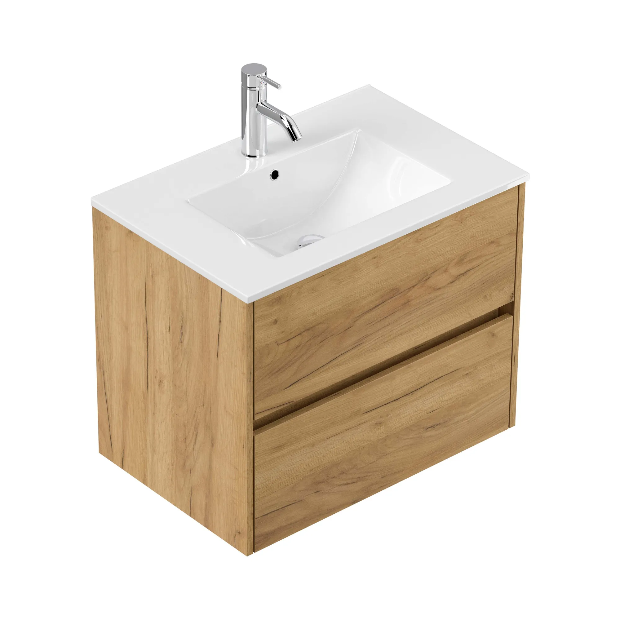 Wastafelkasten^Huisenthuis Badmeubel Phoenix 70 cm Eiken