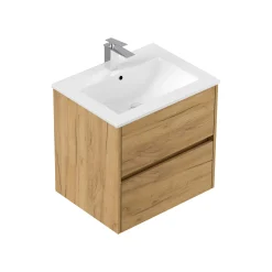 Wastafelkasten^Huisenthuis Badmeubel Phoenix 60 cm Eiken
