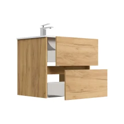Wastafelkasten^Huisenthuis Badmeubel Phoenix 60 cm Eiken
