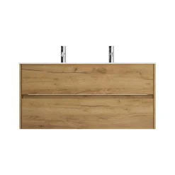 Wastafelkasten^Huisenthuis Badmeubel Phoenix Dubbele Kraan 120 cm Eiken