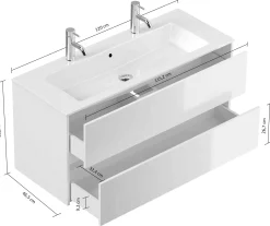 Wastafelkasten^Huisenthuis Badmeubel Phoenix Dubbele Kraan 120 cm Eiken