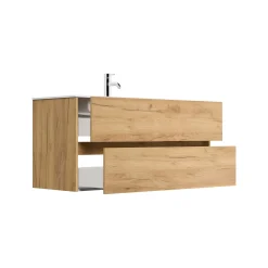 Wastafelkasten^Huisenthuis Badmeubel Phoenix Enkele Kraan 120 cm Eiken