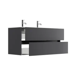 Wastafelkasten^Huisenthuis Badmeubel Phoenix Dubbele Kraan 120 cm Grafiet
