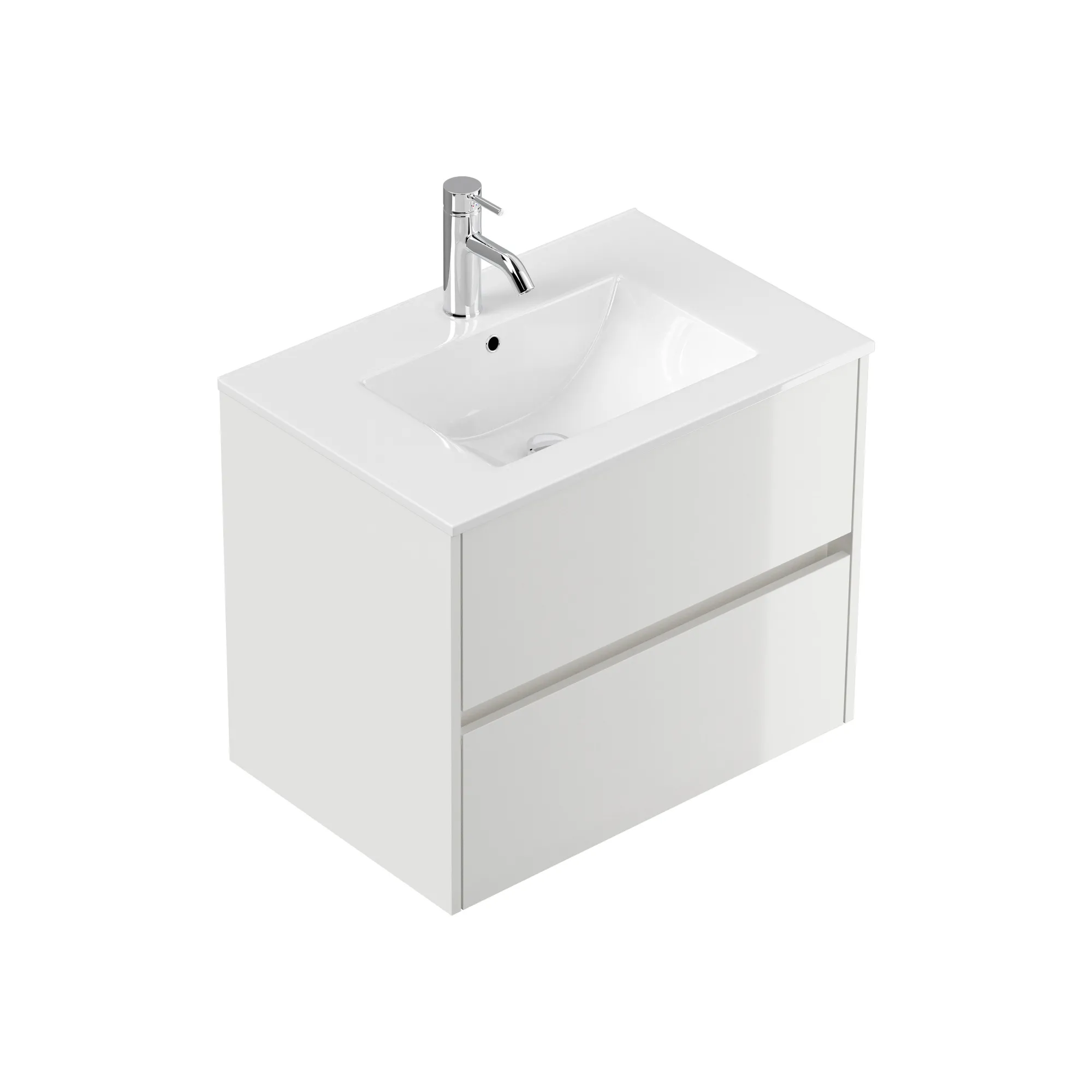 Wastafelkasten^Huisenthuis Badmeubel Phoenix Hoogglans 70 cm Wit
