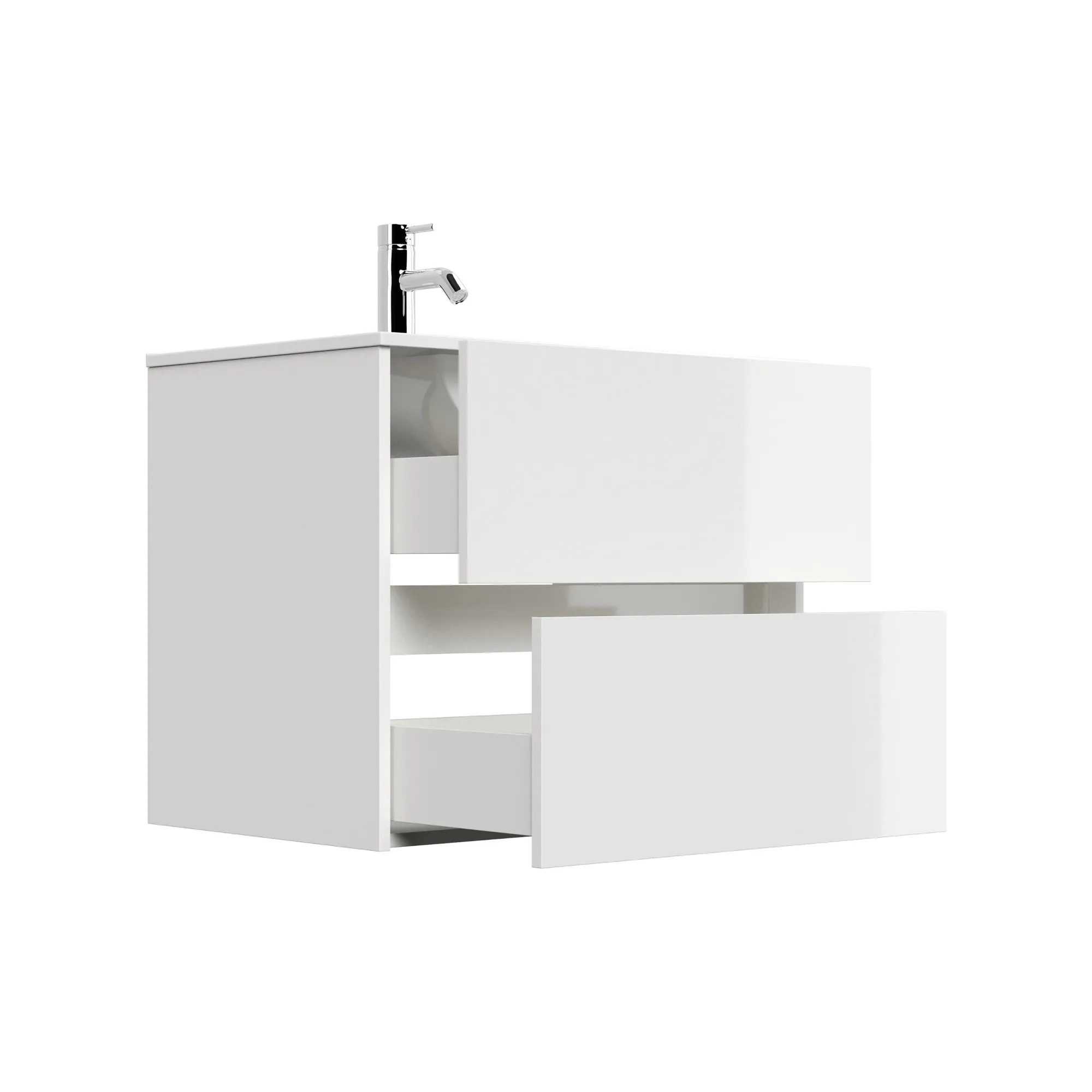Wastafelkasten^Huisenthuis Badmeubel Phoenix Hoogglans 70 cm Wit
