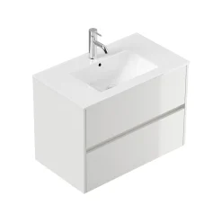 Wastafelkasten^Huisenthuis Badmeubel Phoenix Hoogglans 80 cm Wit