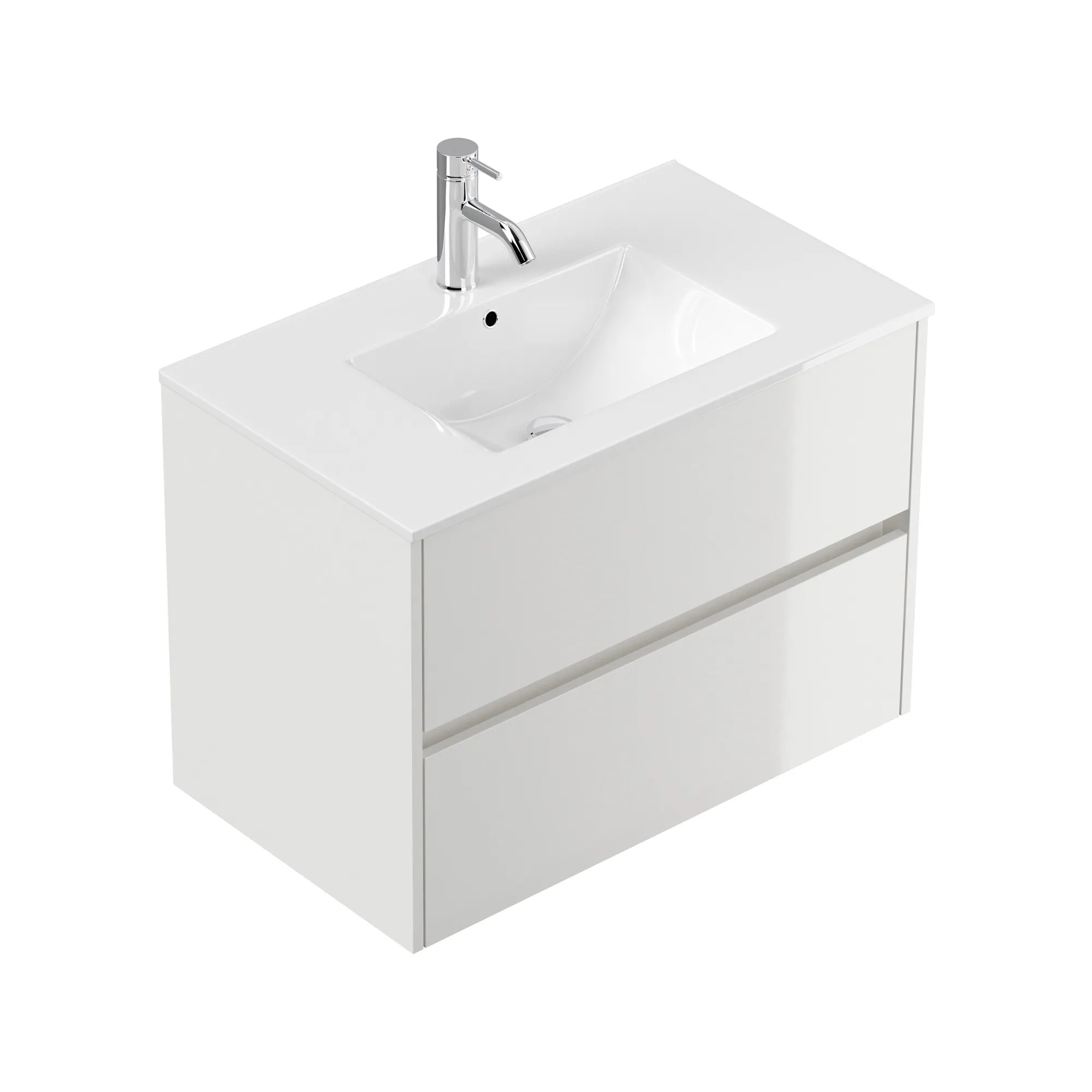 Wastafelkasten^Huisenthuis Badmeubel Phoenix Hoogglans 80 cm Wit