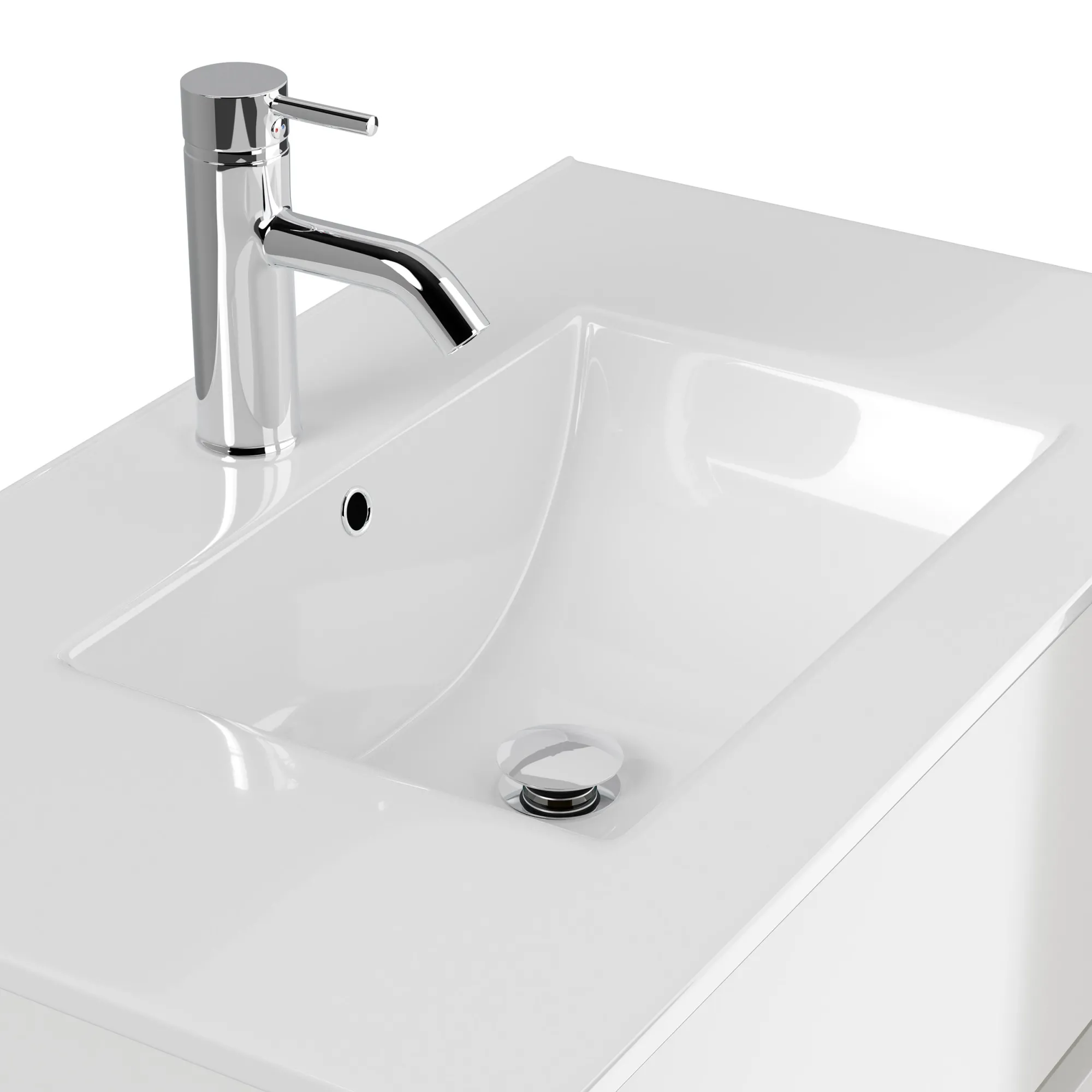Wastafelkasten^Huisenthuis Badmeubel Phoenix Hoogglans 80 cm Wit