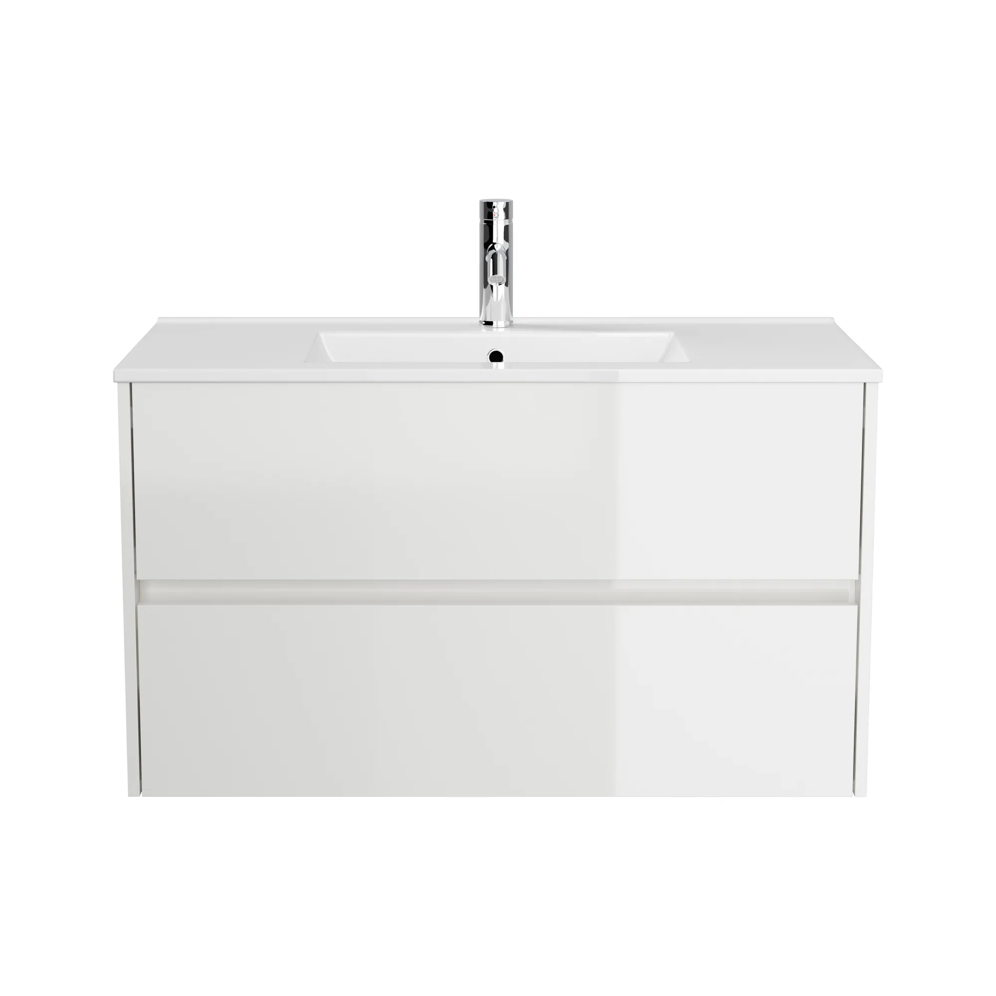 Wastafelkasten^Huisenthuis Badmeubel Phoenix Hoogglans 100 cm Wit