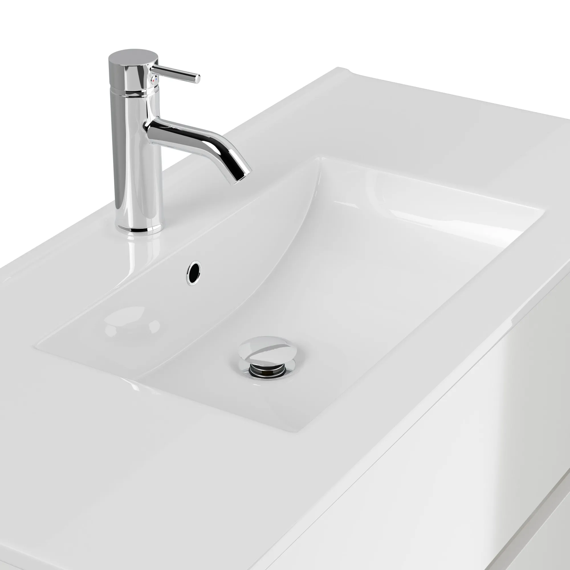 Wastafelkasten^Huisenthuis Badmeubel Phoenix Hoogglans 100 cm Wit