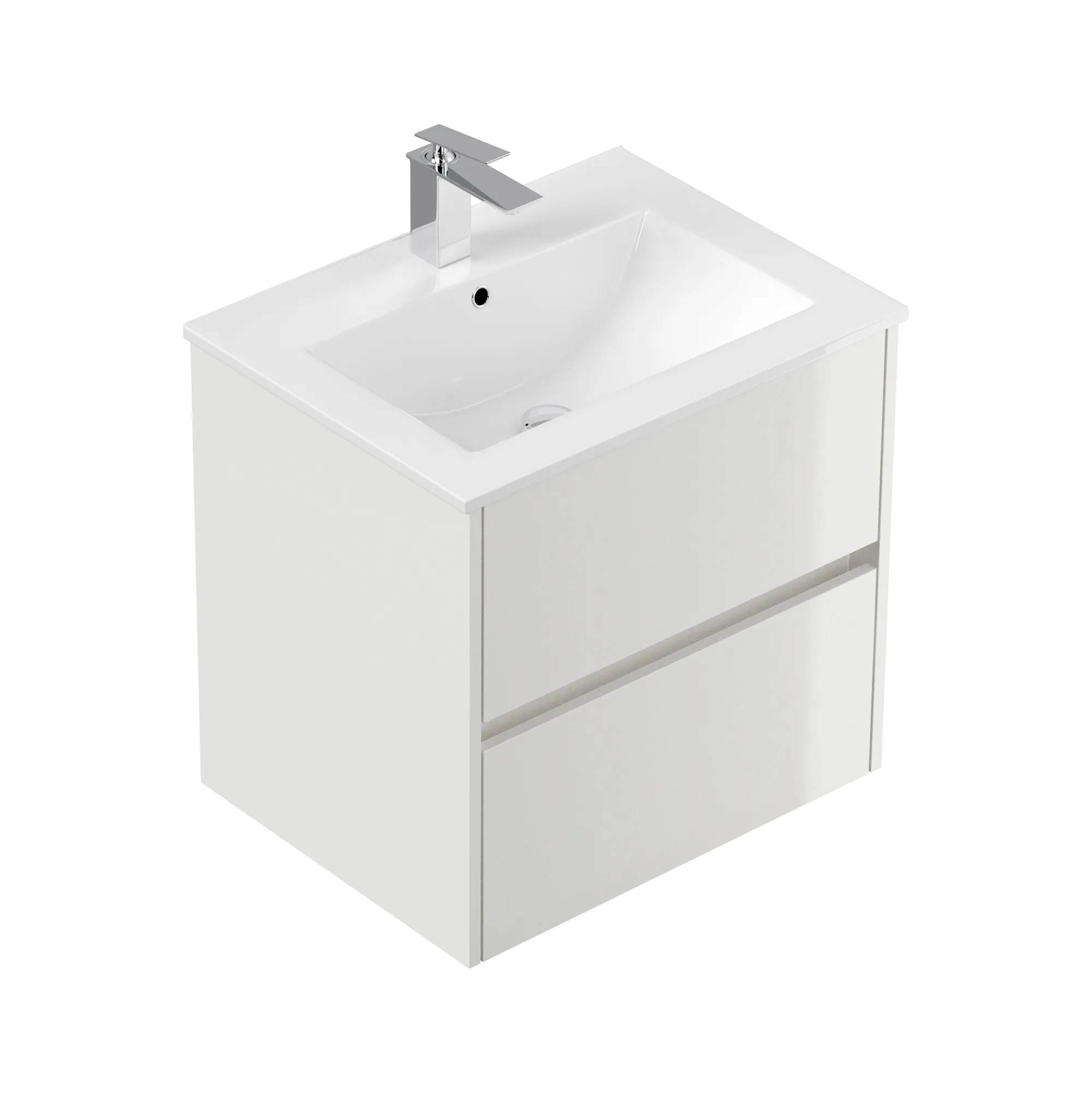 Wastafelkasten^Huisenthuis Badmeubel Phoenix Hoogglans 60 cm Wit