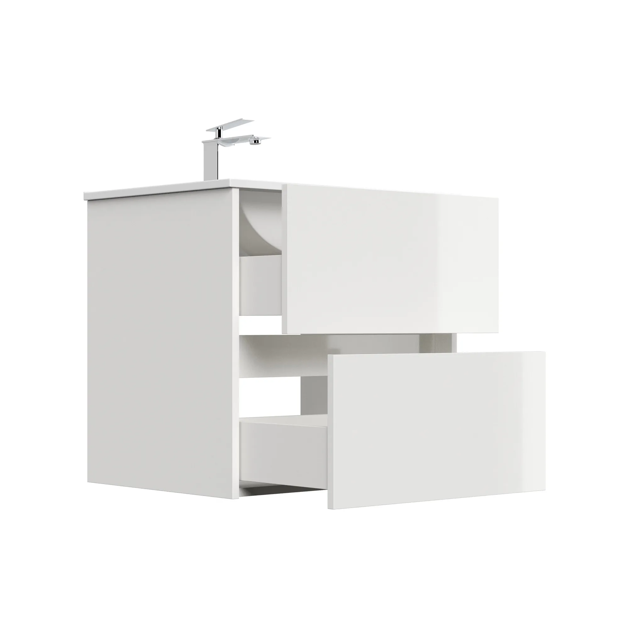 Wastafelkasten^Huisenthuis Badmeubel Phoenix Hoogglans 60 cm Wit