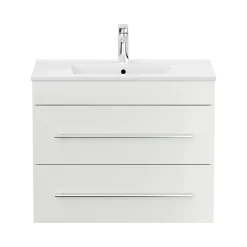 Wastafelkasten^Huisenthuis Badmeubel Vegas Hoogglans 75 cm Wit