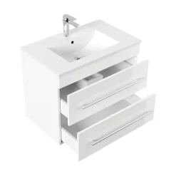 Wastafelkasten^Huisenthuis Badmeubel Vegas Hoogglans 75 cm Wit