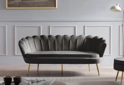 Banken^Huisenthuis Bank Chanelle Velvet 180 cm Zwart