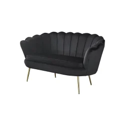 Banken^Huisenthuis Bank Chanelle Velvet 136 cm Zwart