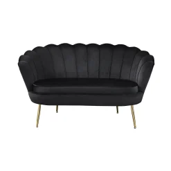Banken^Huisenthuis Bank Chanelle Velvet 136 cm Zwart