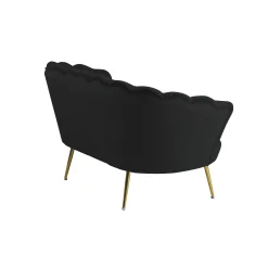 Banken^Huisenthuis Bank Chanelle Velvet 136 cm Zwart