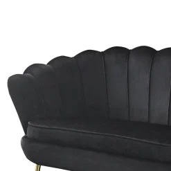 Banken^Huisenthuis Bank Chanelle Velvet 136 cm Zwart