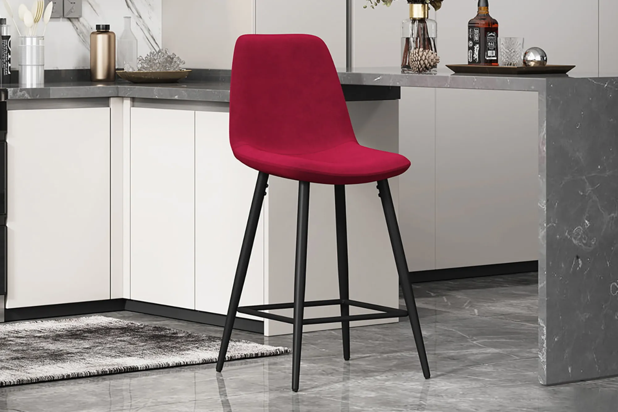 Barkrukken^Huisenthuis Barkruk Aylin – Set van 4 Bordeaux