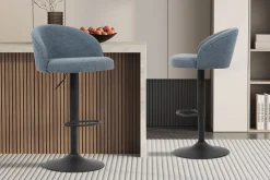 Barkrukken^Huisenthuis Barkruk Babet Bouclé – Set van 2 Blauw